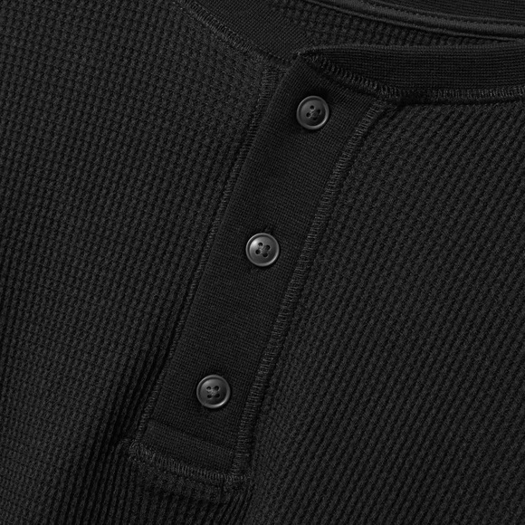 Everlane Henley Waffle in Black size XS - Picture 4 of 8